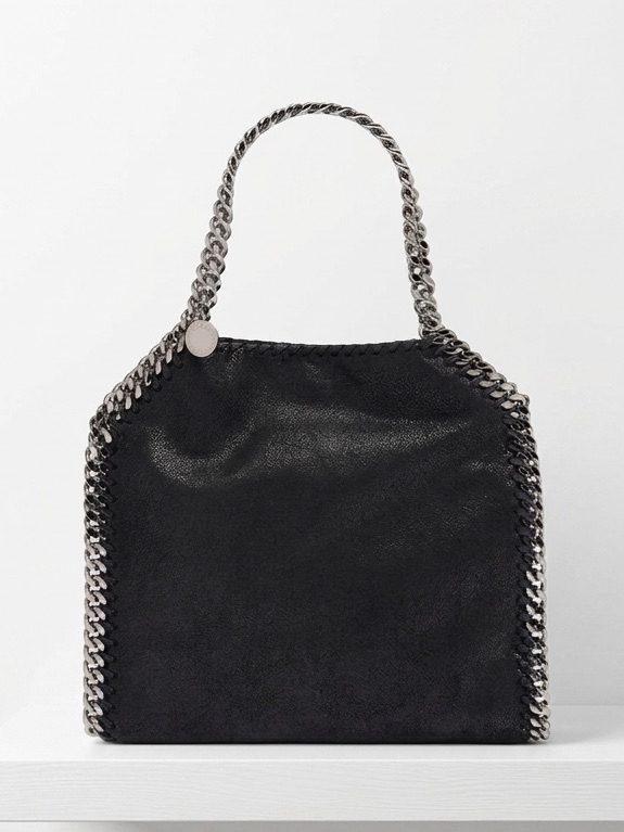 Stella Mccartney Falabella Mini Vegan Brushed Leather Black Edgy Chain Bag